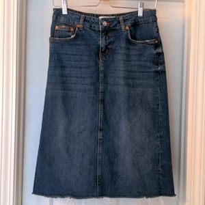 Zara Midi denim pencil skirt
